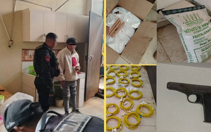 Agentes del Depincri hallan almacén clandestino de explosivos durante allanamiento judicial